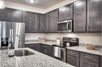Chef-inspired kitchen with stainless steel appliance package